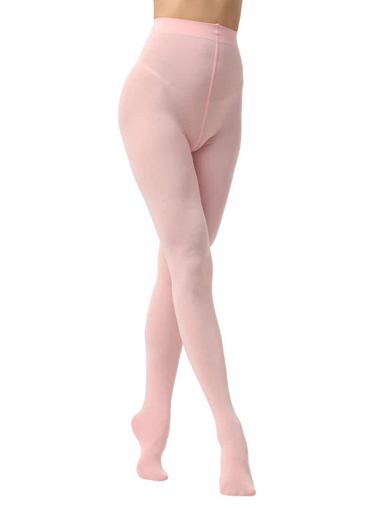 EVERSWE Women's 80 Den Soft Opaque Tights, Women's Tights (S/M, Pink) - Image 2